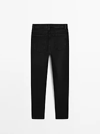 Mid-rise cropped slim fit jeans