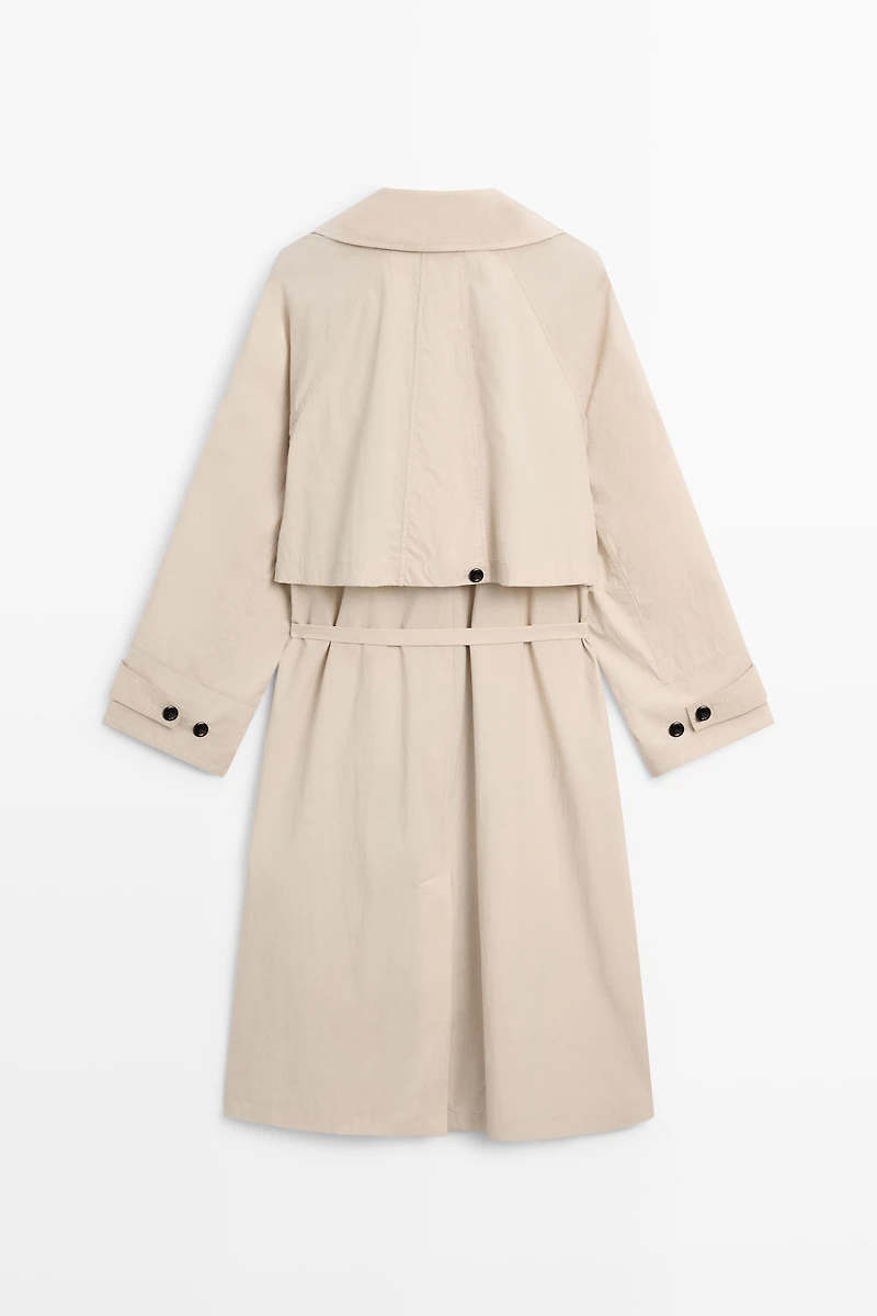 Long flowing trench coat