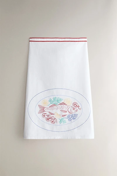 FISH COTTON APRON