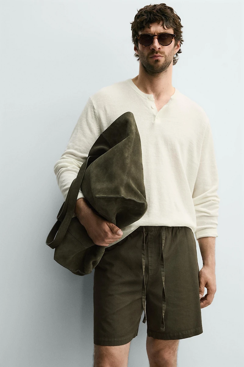 COTTON-LYOCELL REGULAR FIT SHORTS