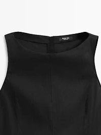 Long flowing linen blend dress