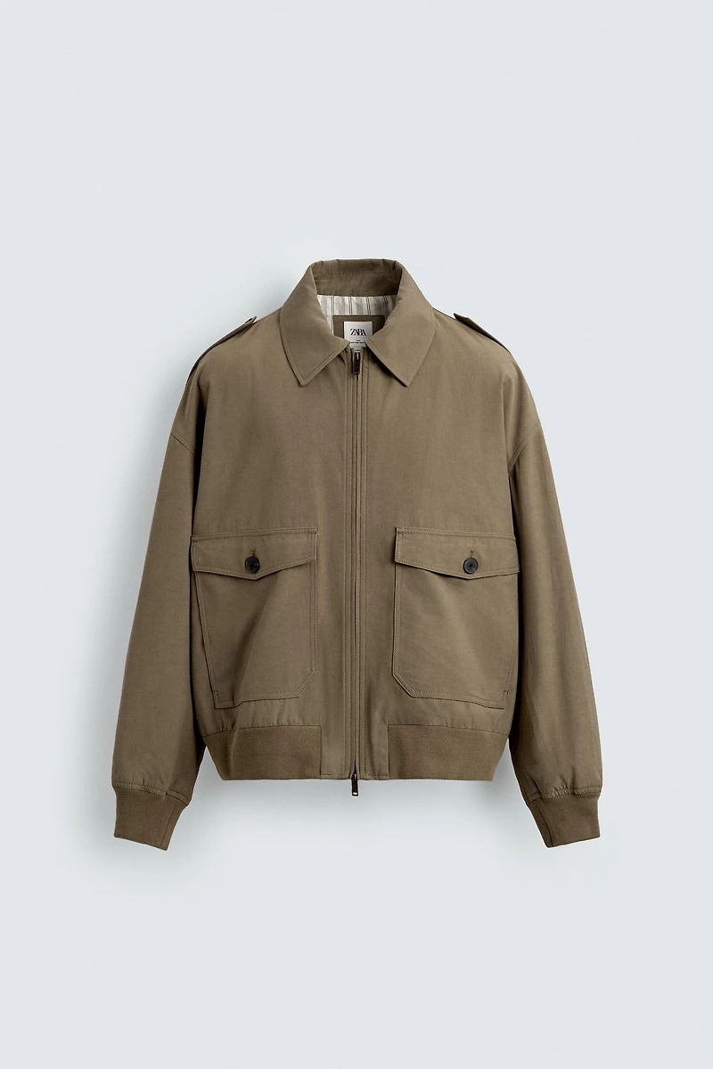 RELAXED FIT VISCOSE-COTTON JACKET