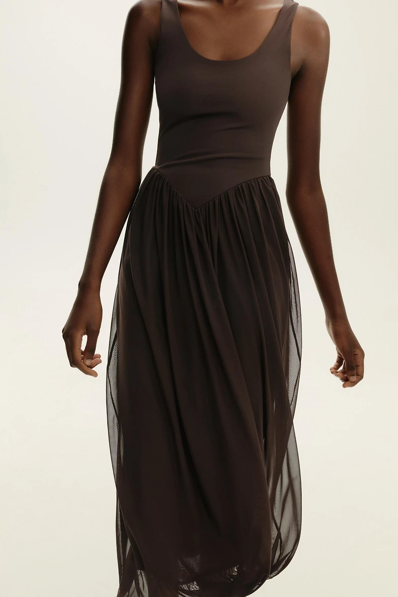 COMBINATION TULLE DRESS