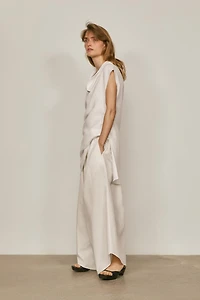 100% linen asymmetric top with cowl neck - LIMITED EDITION