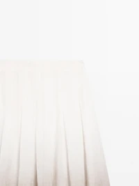Ombré print box pleat midi skirt
