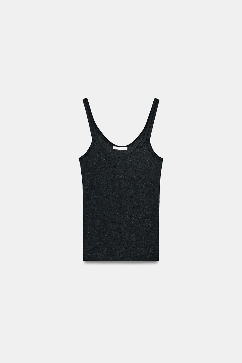 RIBBED STRAP TOP