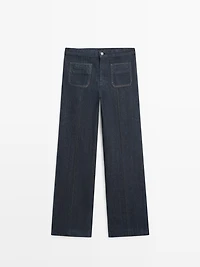 Flare fit high-waist jeans with pockets