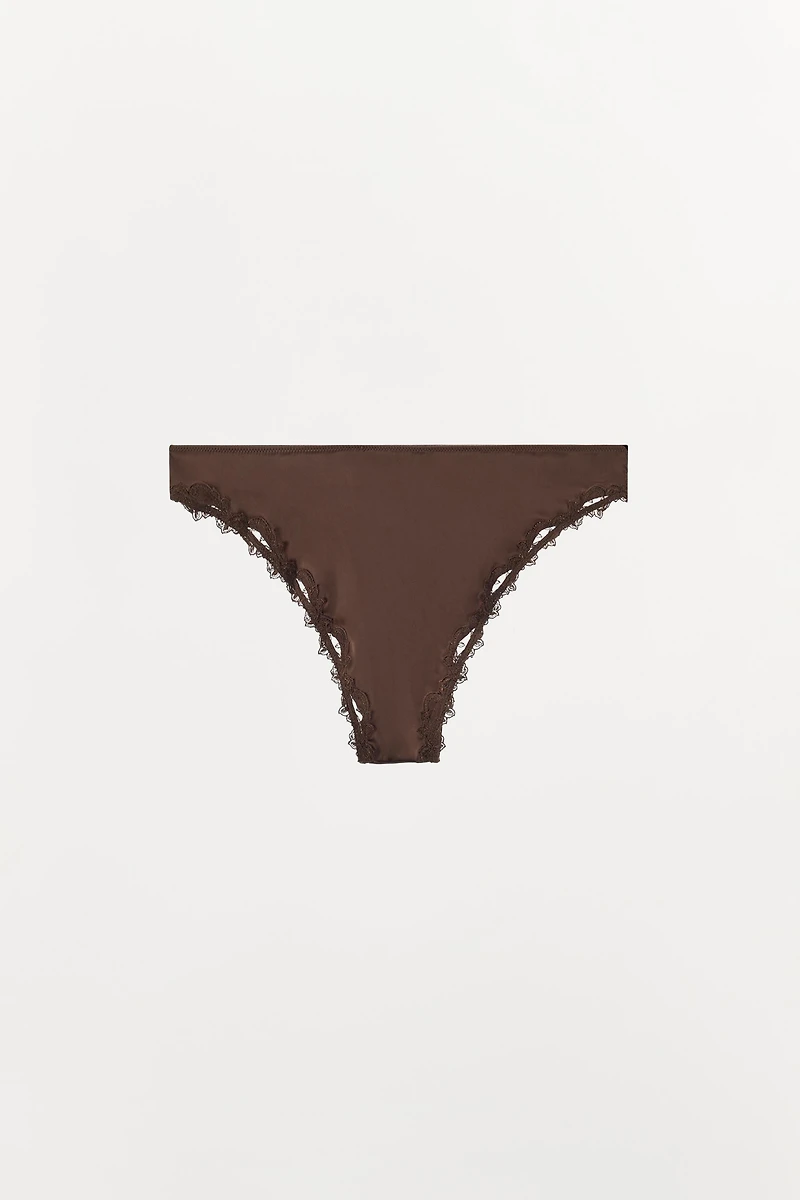 SATIN EFFECT LACE PANTIES