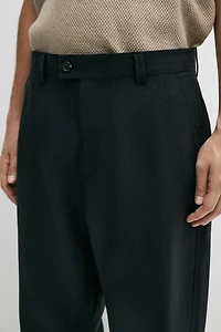Straight-leg linen pants