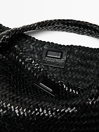 Braided nappa leather shopper bag