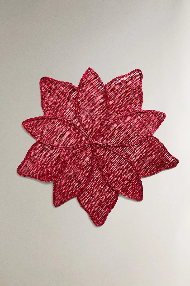 SET DE TABLE POINSETTIA RAMIE NOËL