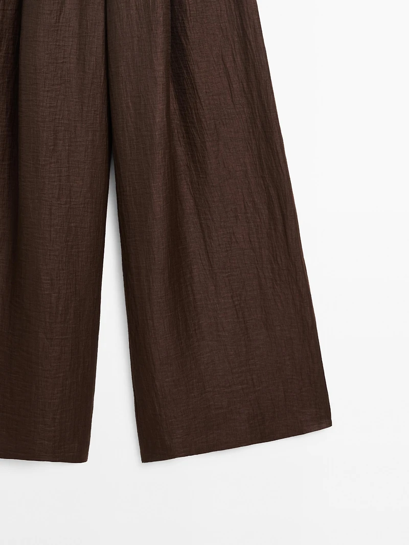 Wide-leg linen blend trousers - Studio