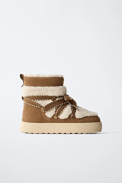 COMBINATION SHEARLING ANKLE BOOTS