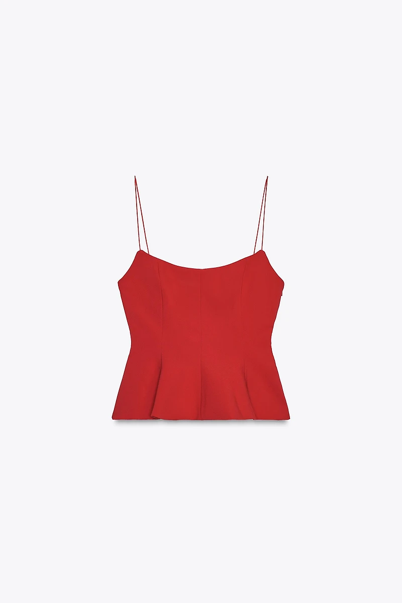 STRETCH PEPLUM TOP