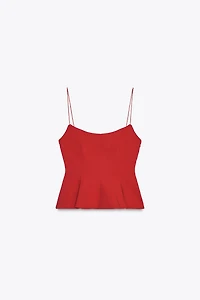 STRETCH PEPLUM TOP