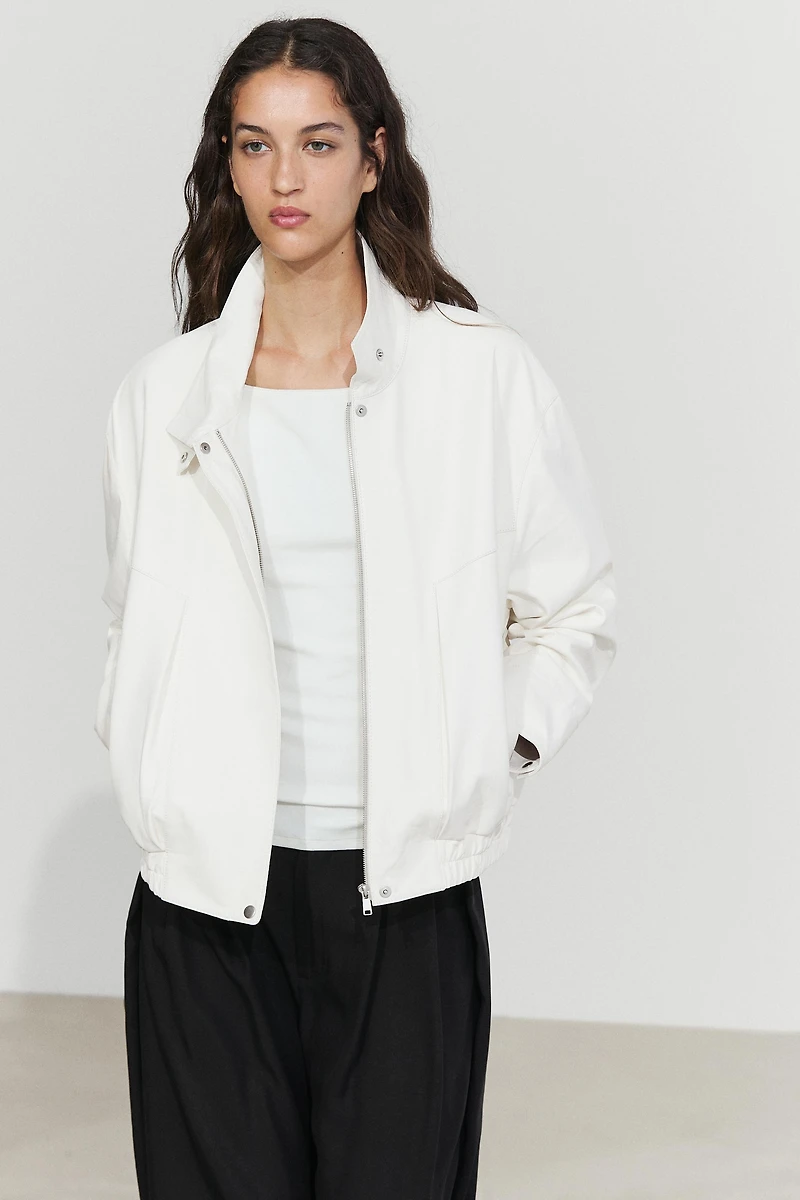 Nappa leather bomber jacket