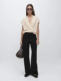 Cotton blend flared pants