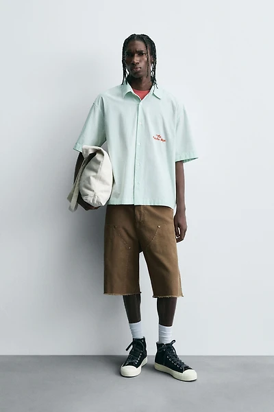 TEXT STRIPED SHIRT