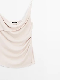 100% cotton top with asymmetric neckline