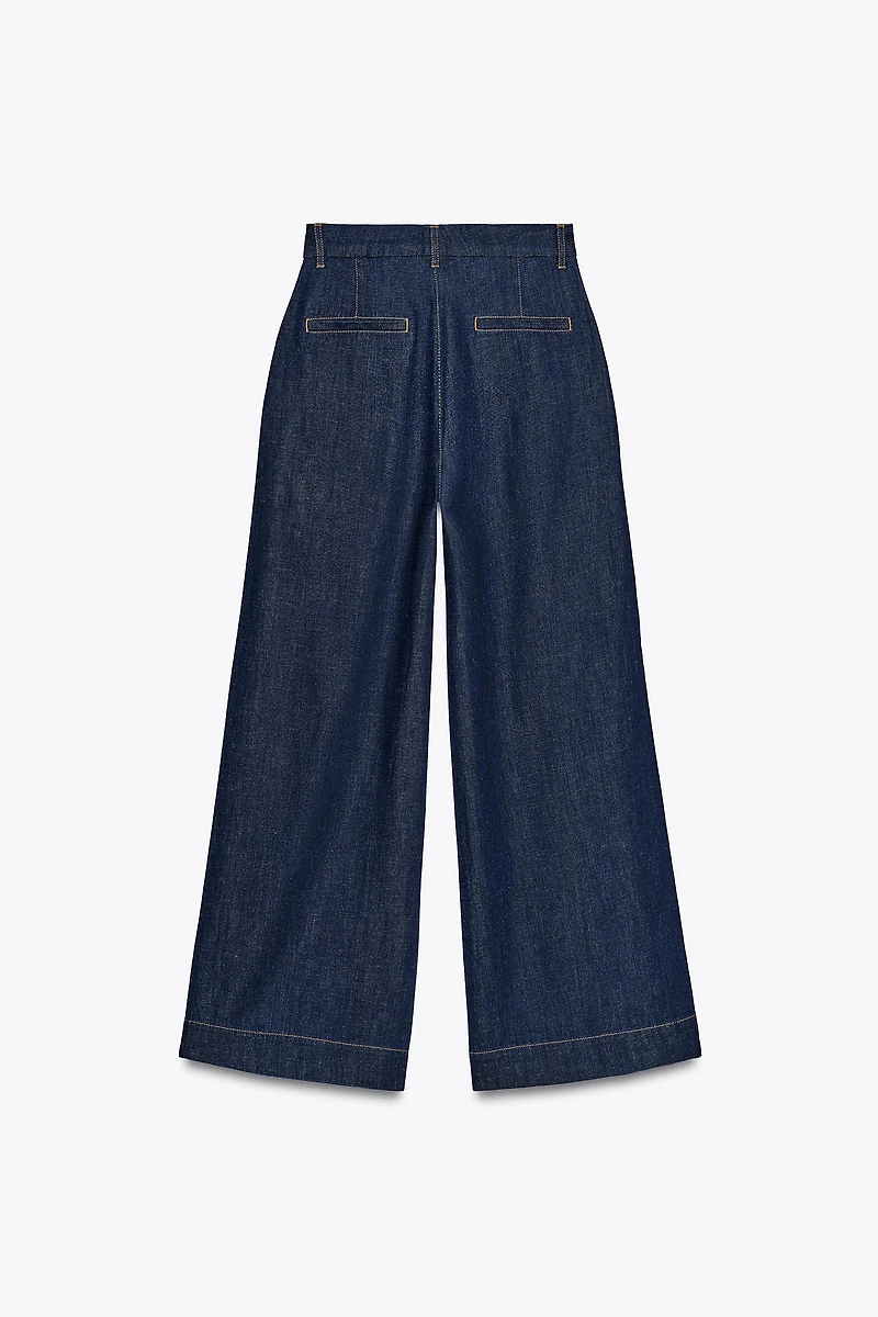 PANTALON WIDE LEG EFFET DENIM