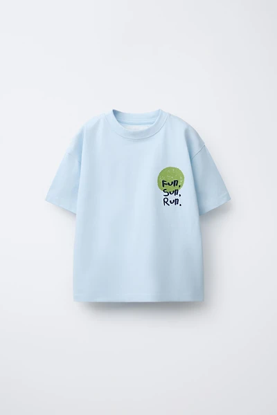 PRINTED AND EMBROIDERED T-SHIRT