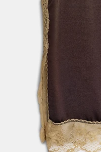 ZW COLLECTION SATIN EFFECT LACE TOP