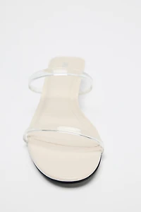 VINYL WEDGE SANDALS