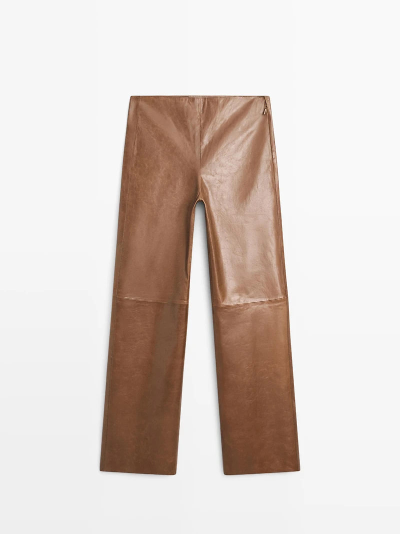 Pantalon en cuir nappa brillant