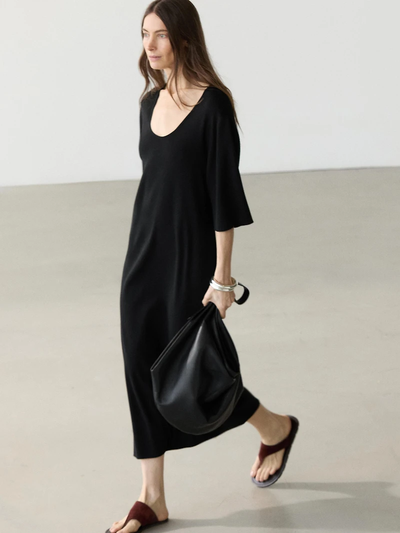 Midi dress with sleeve detail