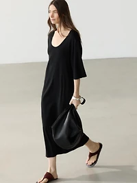 Midi dress with sleeve detail