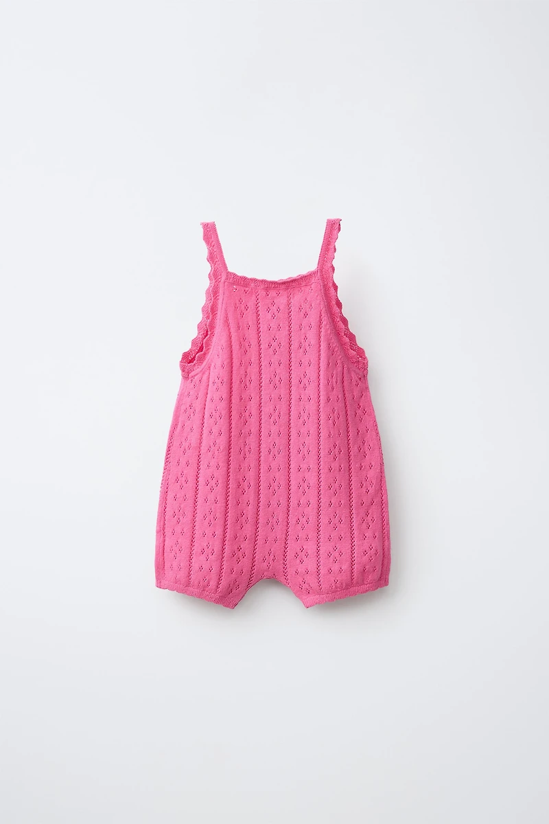 POINTELLE KNIT ROMPER