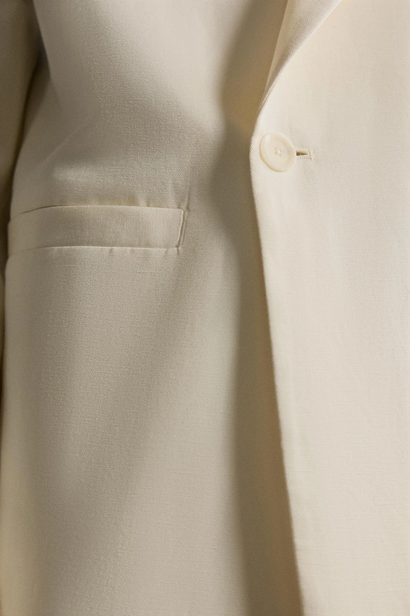 VISCOSE - LINEN DOUBLE-BREASTED BLAZER