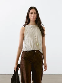 Top encolure américaine effet froissé