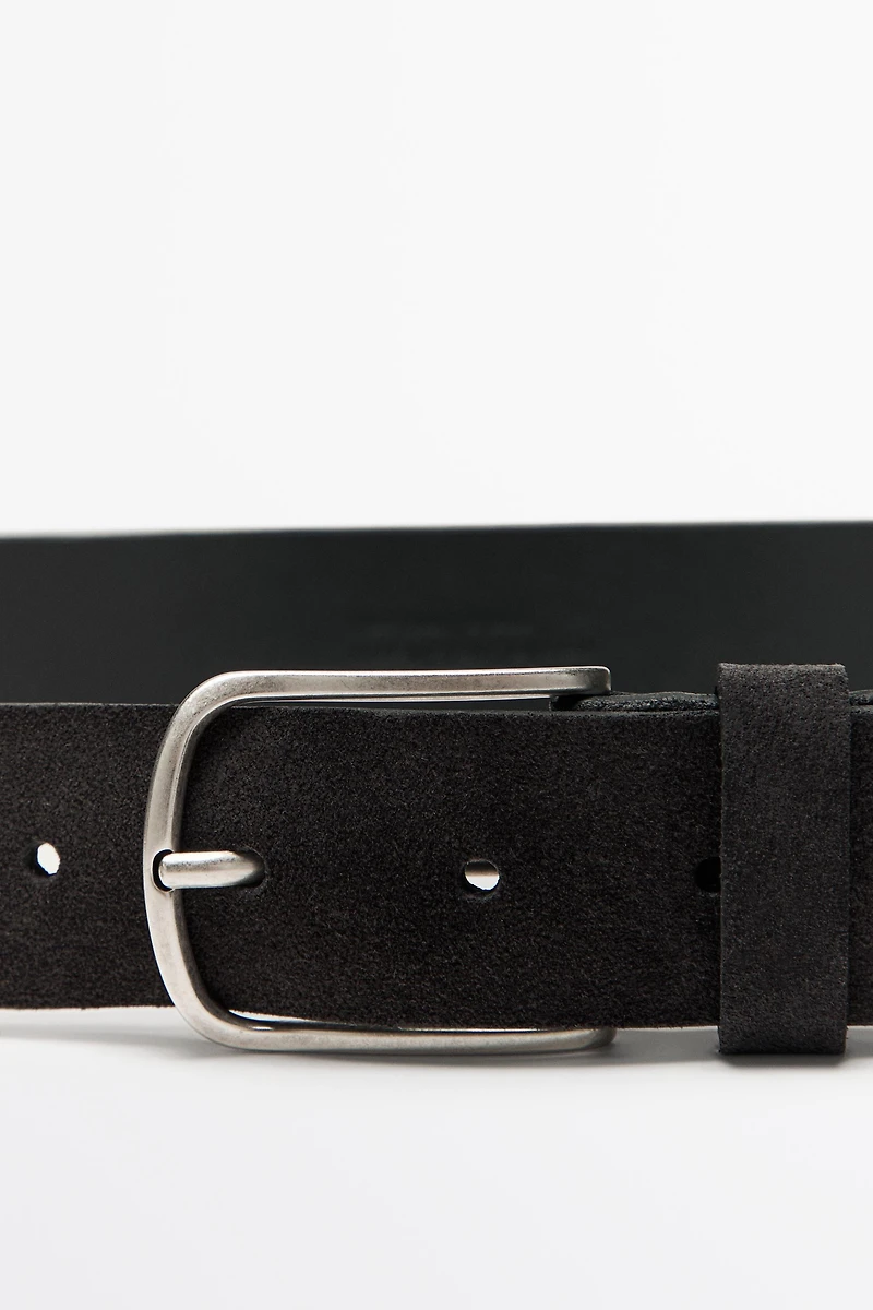 Ceinture en cuir nappa molletonné