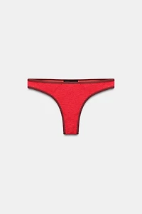 CONTRAST TEXTURED BIKINI BOTTOMS