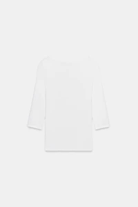 T-SHIRT COL BATEAU EN COTON