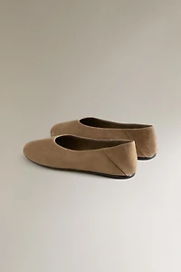 SPLIT LEATHER BALLET FLATS