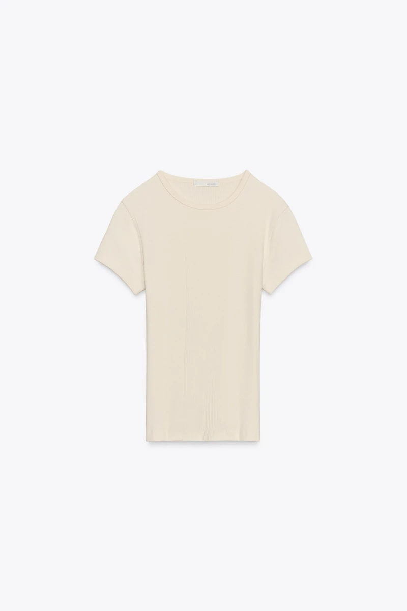 RIBBED SHORT SLEEVE T-SHIRT