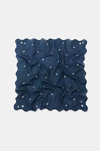 FAUX DENIM DAISY SCARF