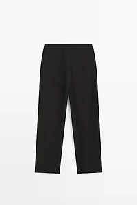 Flowing straight-leg linen trousers