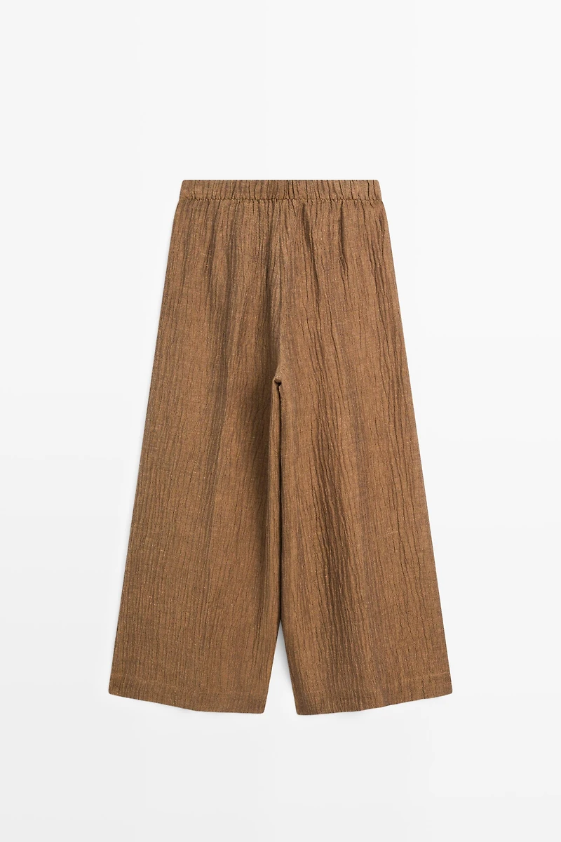Pantalon fluide en lin mélangé