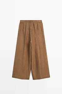 Pantalon fluide en lin mélangé