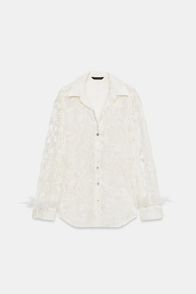 CHEMISE BRODÉE PLUMES