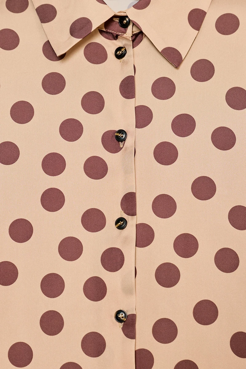 CHEMISE SATINÉE À POIS
