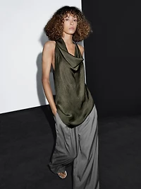 Draped halter top