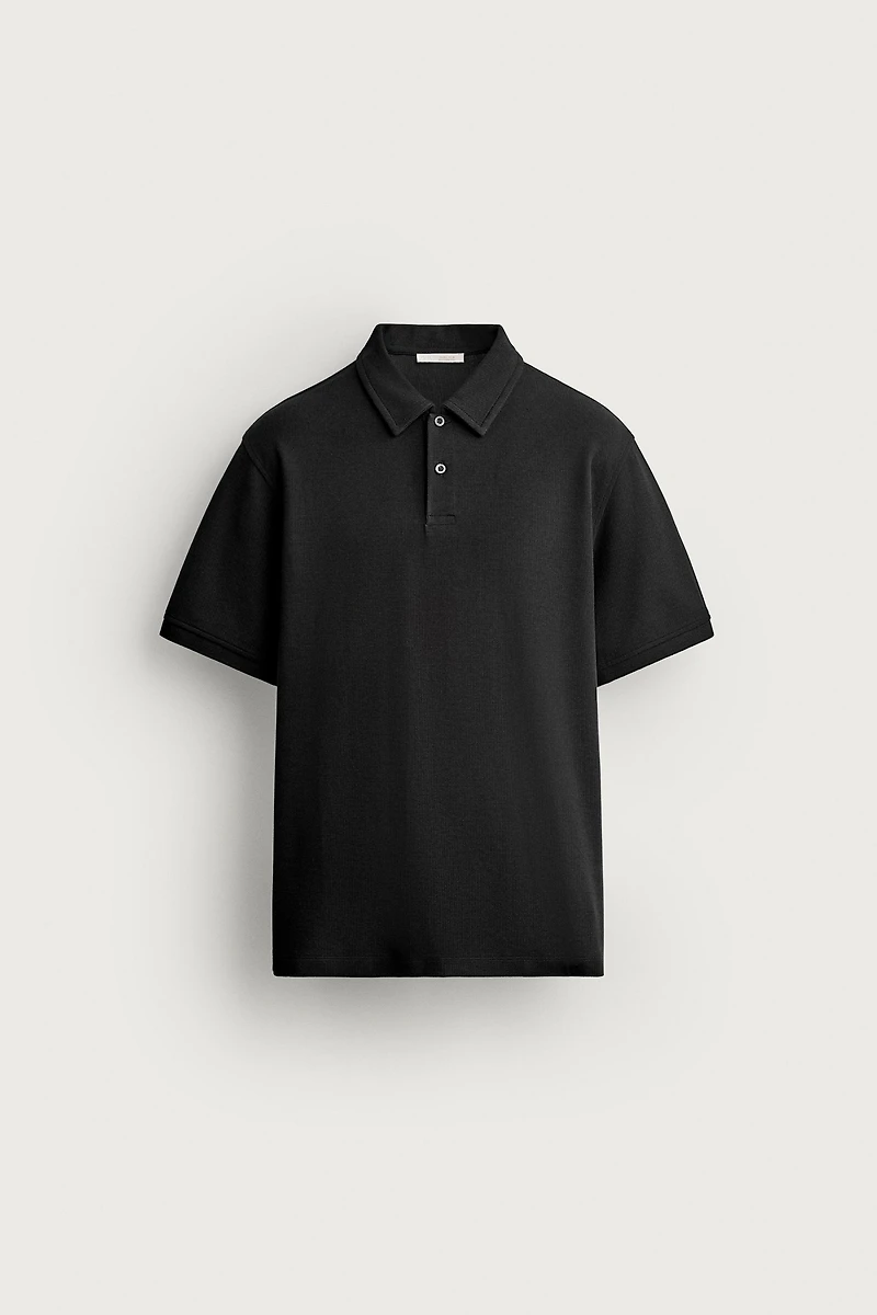 REGULAR FIT TEXTURED POLO