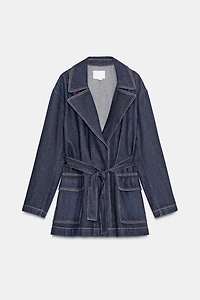 TRF DENIM SHORT TRENCH COAT
