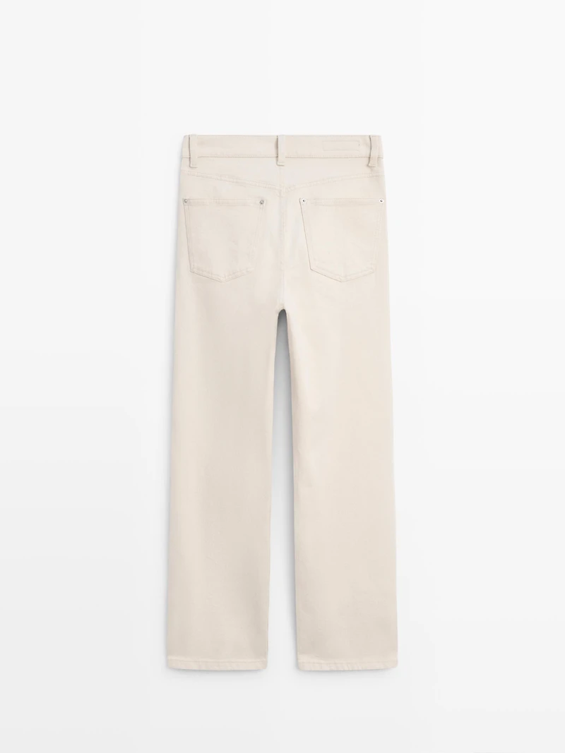 Mid-rise straight-leg jeans