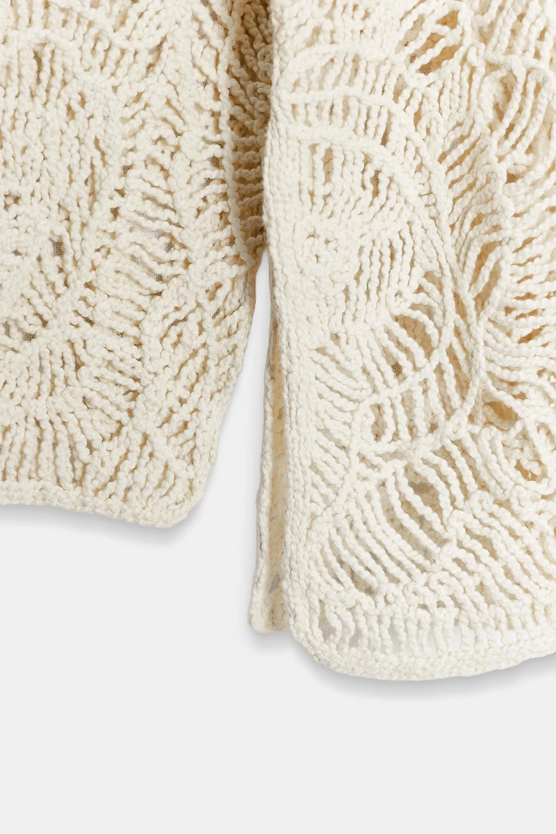 OPEN-KNIT TASSEL DRESS