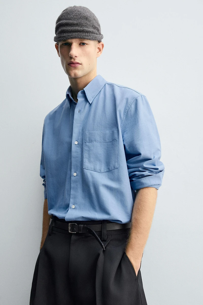 CHEMISE STRUCTURÉE OXFORD À POCHE